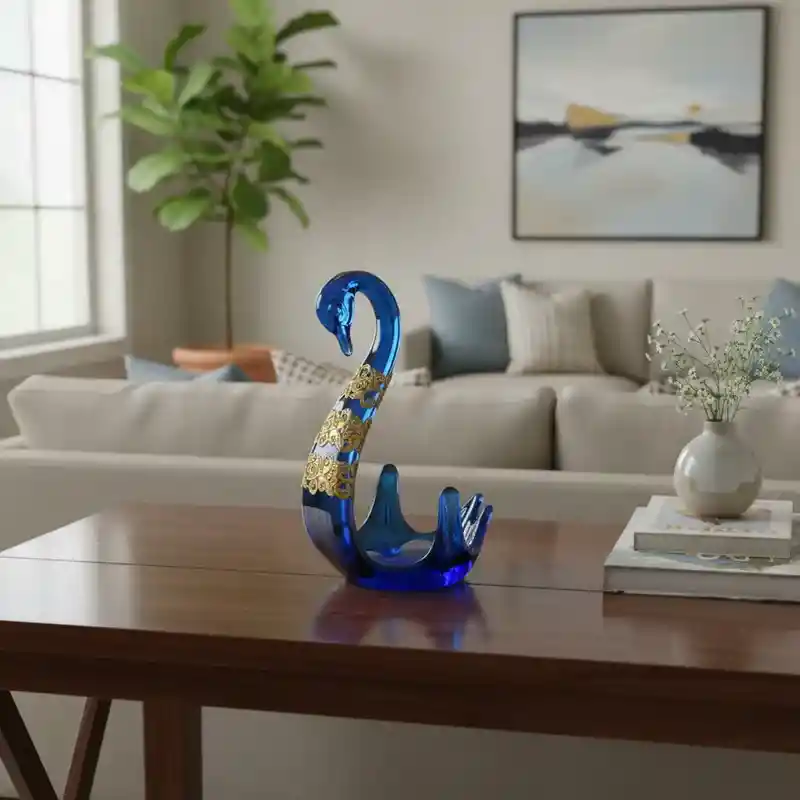 Cisne De Cristal Color Azul (swan)