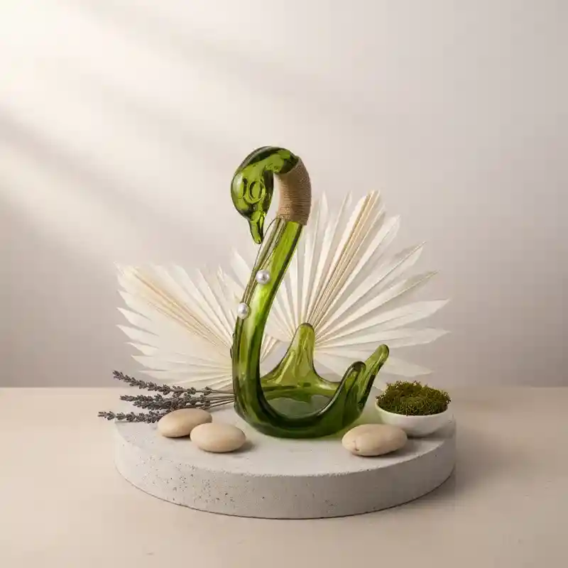 Cisne De Cristal Color Verde (swan)