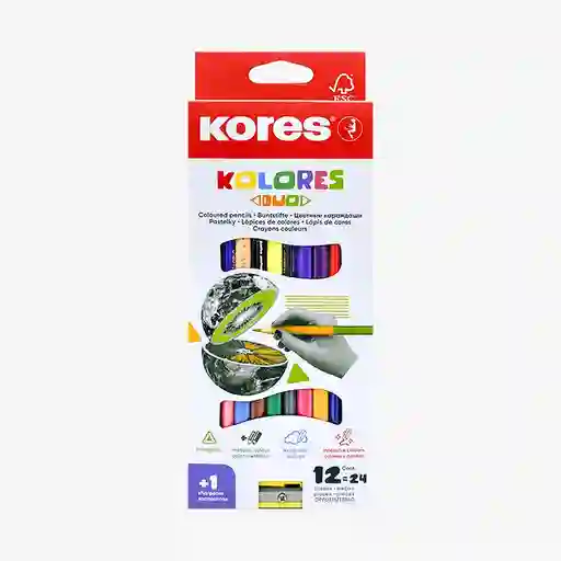 Colores Kores Doble Punta X 12 Unidades 12 X 24