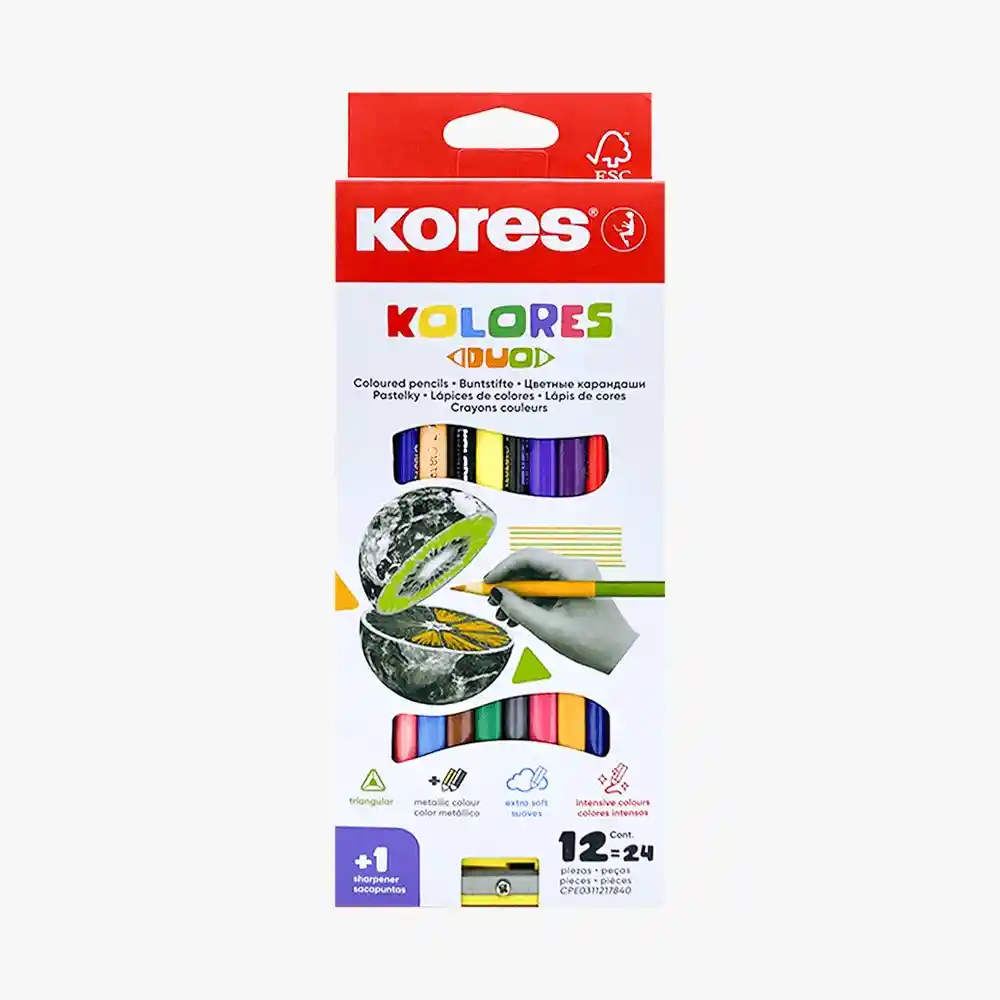 Colores Kores Doble Punta X 12 Unidades 12 X 24