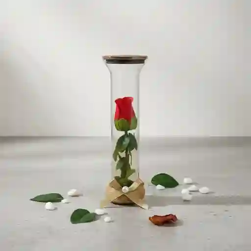 Rosa Artificial Decorativa En Cristal