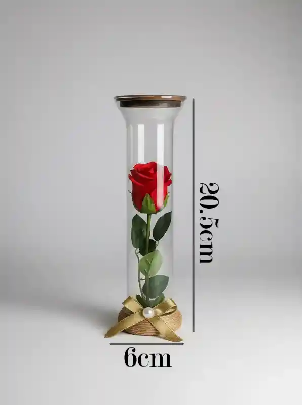 Rosa Artificial Decorativa En Cristal