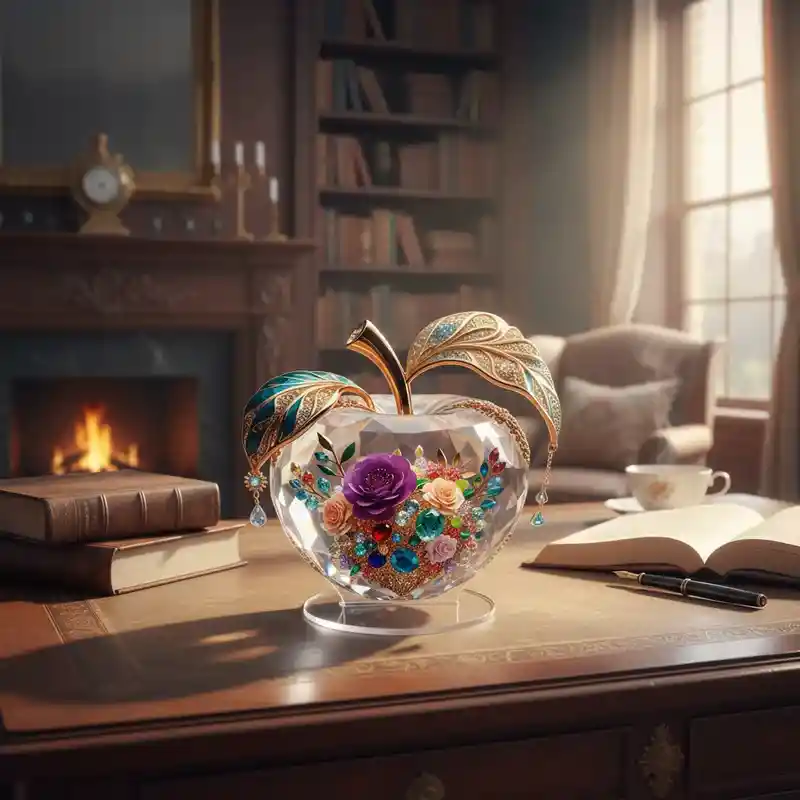 Manzana Dorada En Acrílico