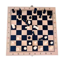 Juego De Mesa En Madera Ajedrez Y Backgammon 2 En 1 Grande