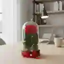 Rosa Roja Artificial Decorativa En Cúpula Acrílica