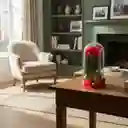 Rosa Roja Artificial Decorativa En Cúpula Acrílica