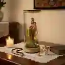 Adorno Virgen Del Carmen En Vaso De Cristal