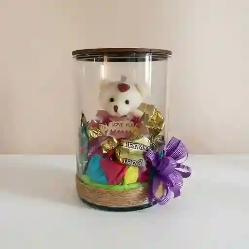 Regalo Detalle Oso De Amor Con Moño Y Chocolates Para Cualquier Ocasión