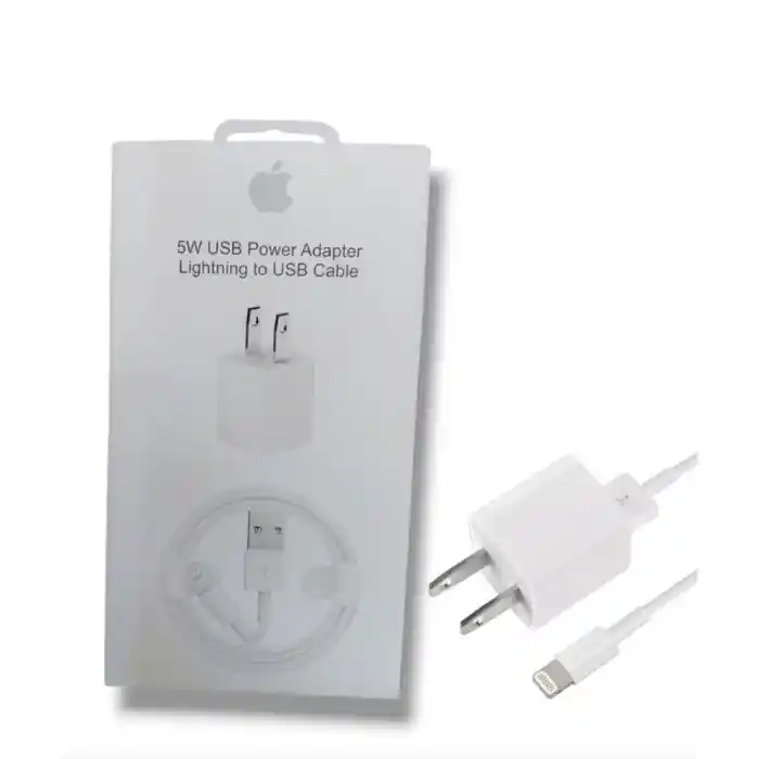 Cargador Iphone 5w Carga Rapida + Cable Lightning Usb