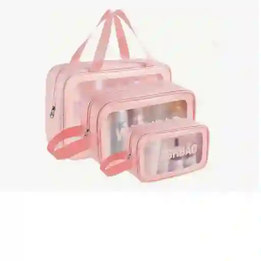 Cosmetiquera Lavable Organizador Maquillaje Viaje Set X3