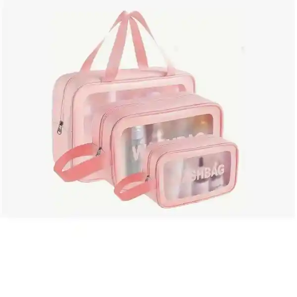 Cosmetiquera Lavable Organizador Maquillaje Viaje Set X3