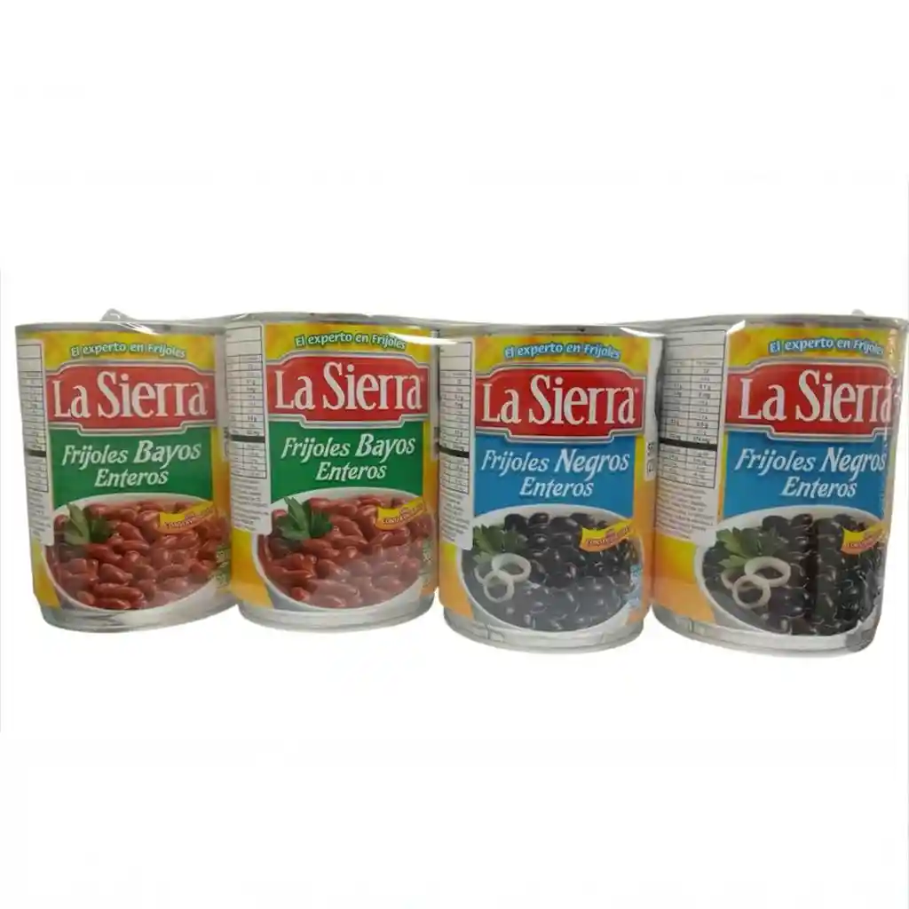 La Sierra Frijoles Bayos Y Negros Enlatados 4 Unidades / 560 G