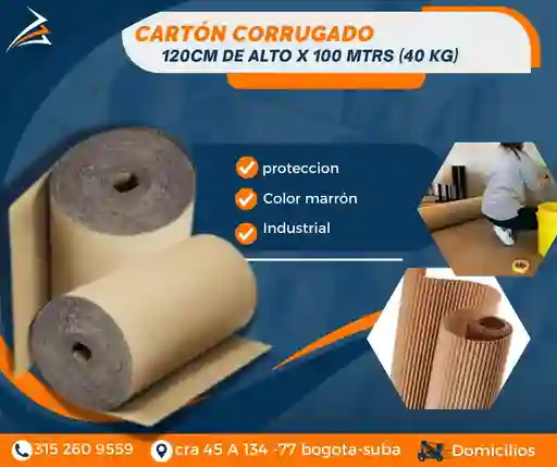 Carton Corrugado 120 Cm De Alto X 100 Metros De Largo Empaque Y Embalaje Para Mudanzas