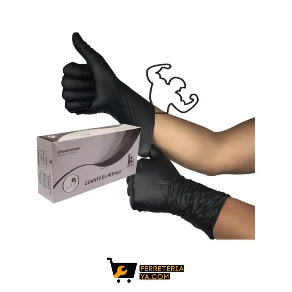 Guantes Latex Negro Talla L Caja X 50