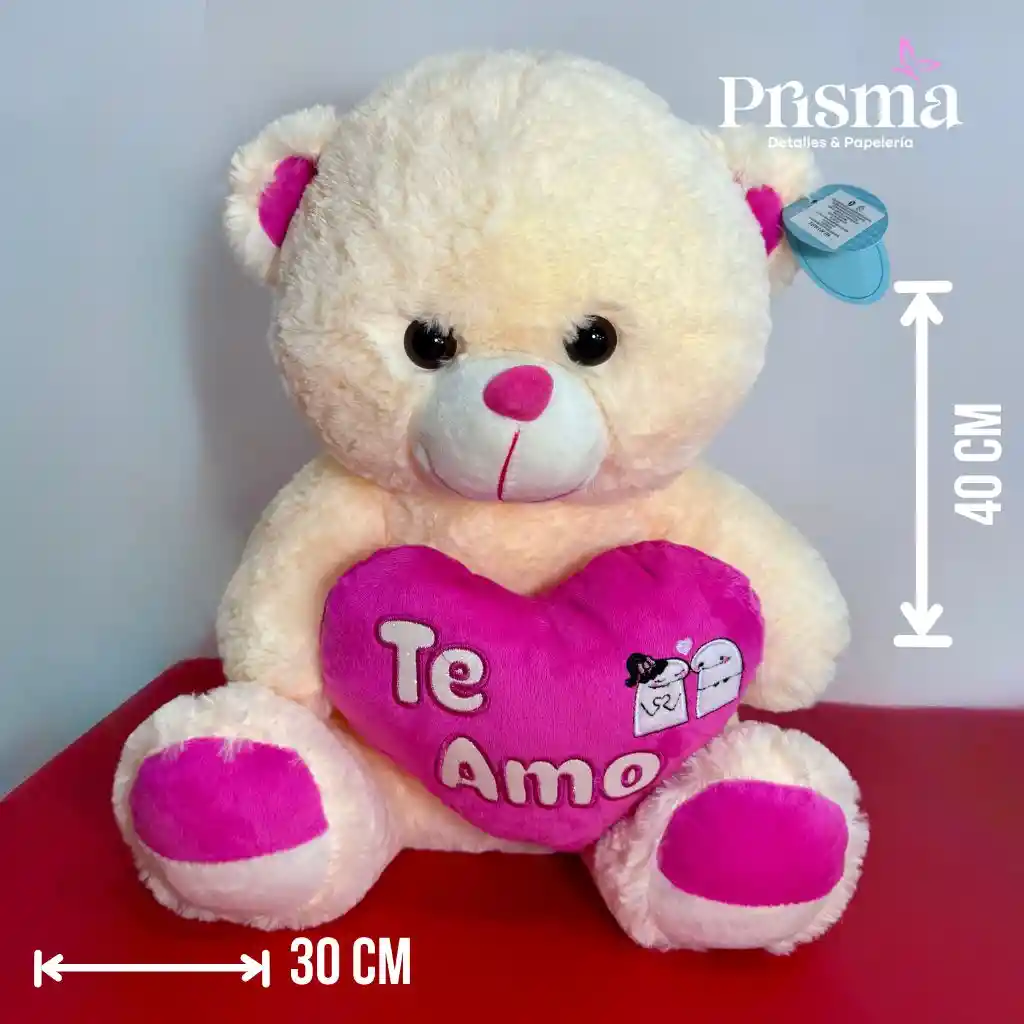 Peluche De Oso Con Corazon 40 X 30 Cm