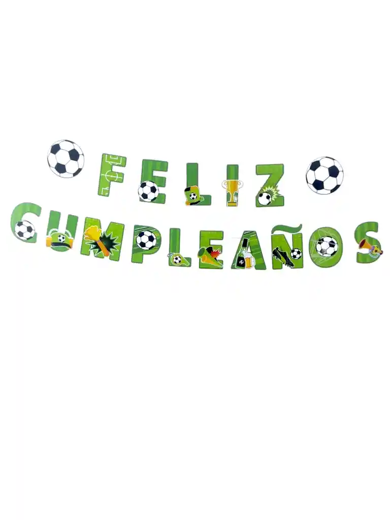 Guirnalda Futbol Balon Fiesta Feliz Cumpleaños Decoracion