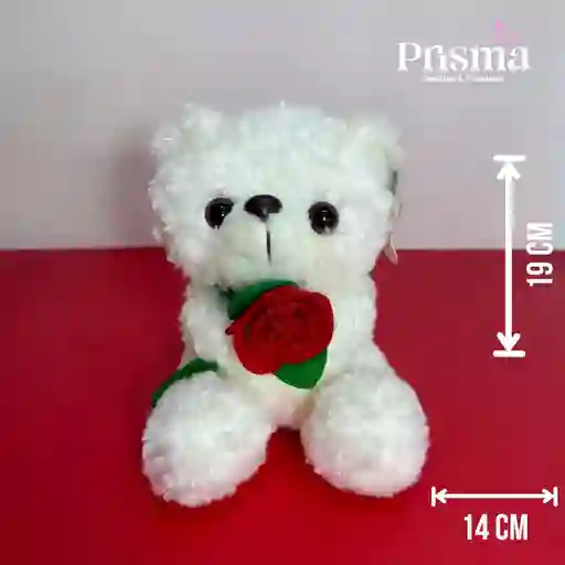 Peluche De Oso Con Rosa 19x14 Cm