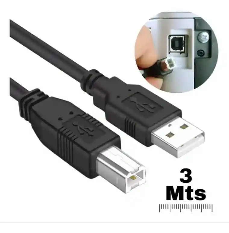 Cable Usb Impresora / 3 Metros Largo