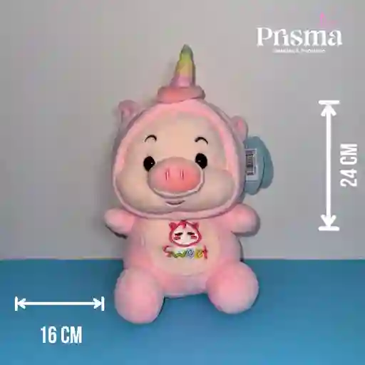 Peluche De Cerdito Unicornio 24x16 Cm