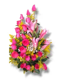 Arreglo Floral Liros Y Rosas