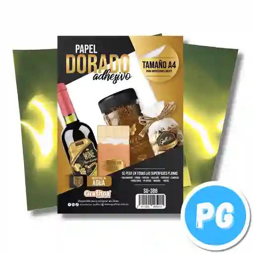 Paquete Papel Grafitos Adhesivo X10 Unds Carta Dorado
