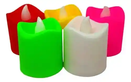Caja De Velas X24 Decorativas Diseño Multicolor