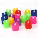 Caja De Velas X24 Decorativas Diseño Multicolor
