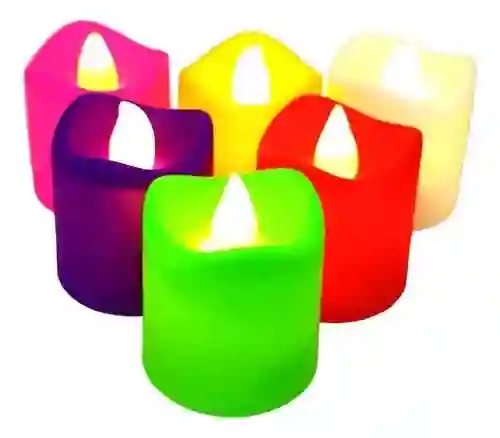 Caja De Velas X24 Decorativas Diseño Multicolor