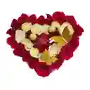 Corazón De Rosas Rojas, Blancas Y Mariposas