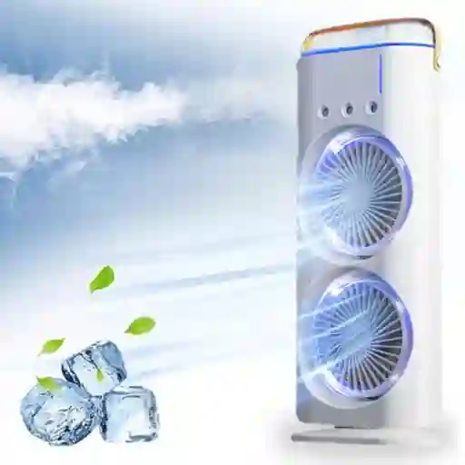 Humidificador Hielo Doble Ventilador Enfriador Difusor De Aromas 280 Ml