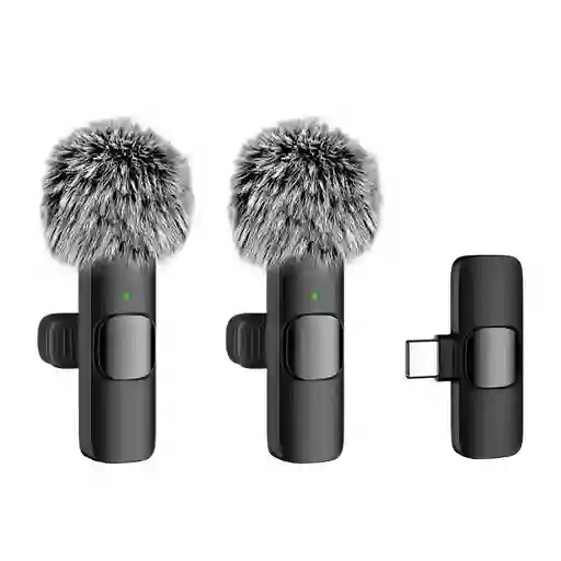 Micrófonos De Solapa Con Peluche Removible Tipo C Profesional Inalámbricos F-19