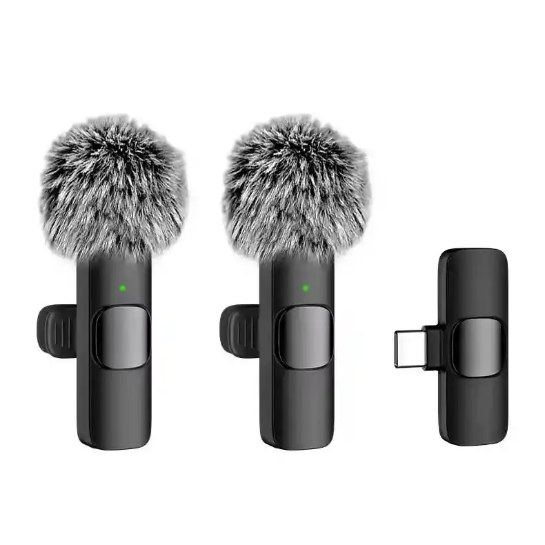 Micrófonos De Solapa Con Peluche Removible Tipo C Profesional Inalámbricos F-19