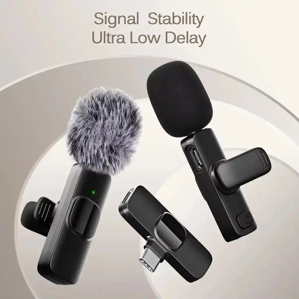 Micrófonos De Solapa Con Peluche Removible Tipo C Profesional Inalámbricos F-19