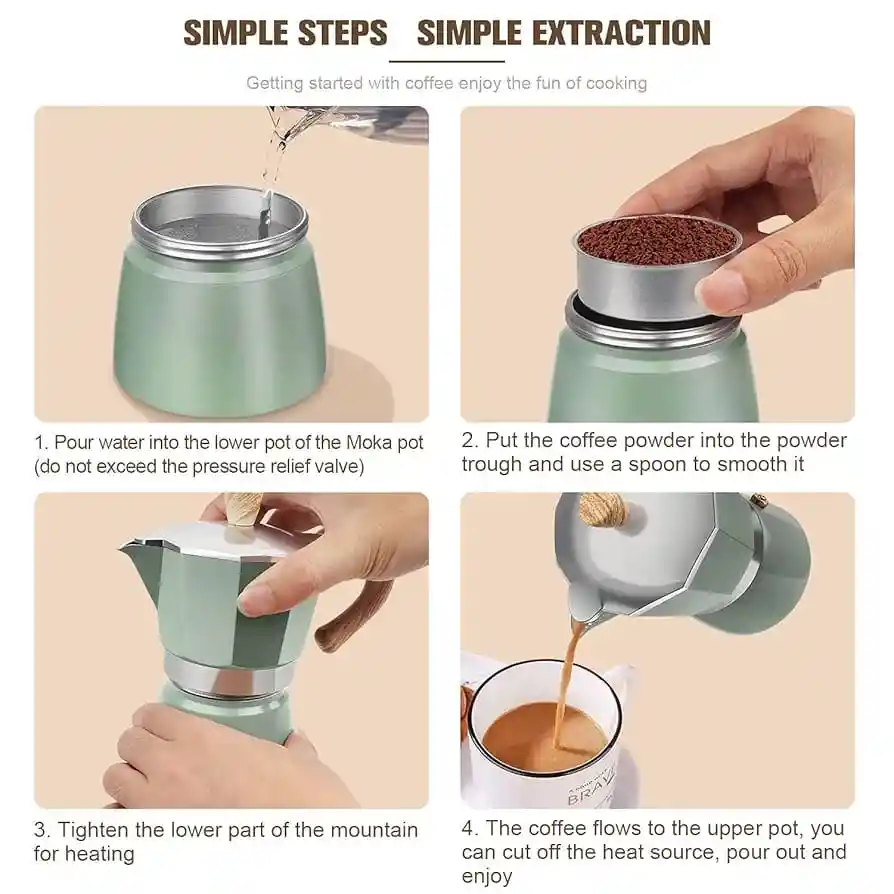 Cafetera Italiana Moka Con Base Calentadora Negra