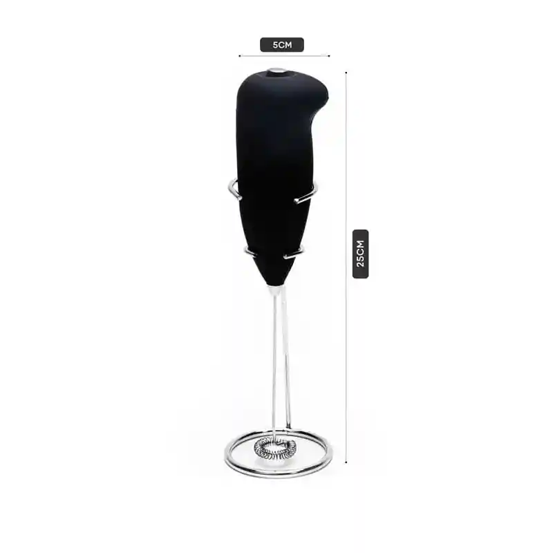 Espumador De Leche De Mano Con Soporte Batidor Portátil