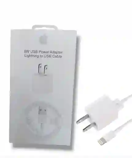 Cargador Iphone 5w Carga Rapida + Cable Lightning Usb Blanco
