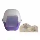 Baño Para Gatos Gigante Mas 6 Kg Arena Morado