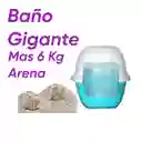 Baño Para Gatos Gigante Mas 6 Kg Arena Celeste