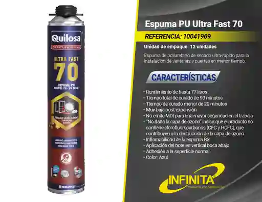 Espuma Pu Para Instalacion Puertas Y Ventanas Ultra Fast 70