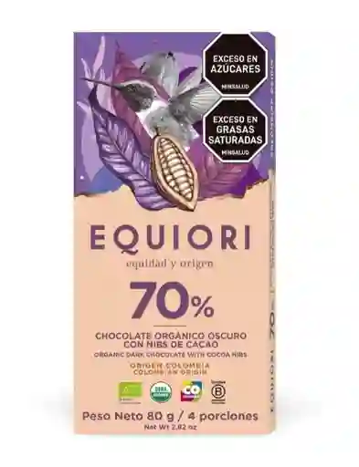 Bar De Choco 70%x80g Equiori
