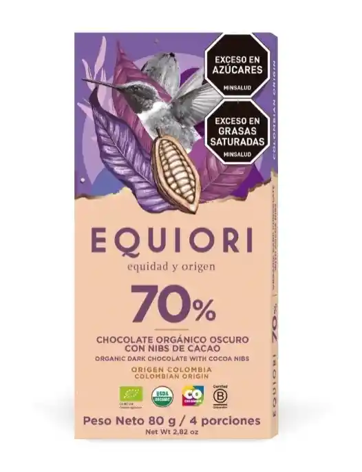 Bar De Choco 70%x80g Equiori