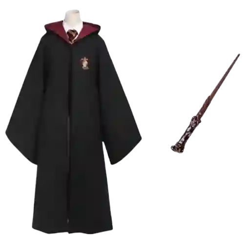 Disfraz Cosplay Harry Potter Gryffindor Capa + Varita
