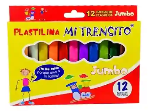 Caja De Plastilina Larga Jumbo X12 Und Mi Trensito