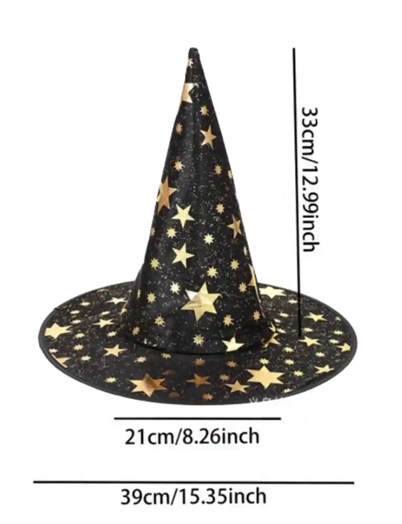 Gorro Sombrero Bruja Brujo Mago Disfraz Halloween Disfraz