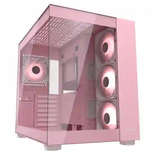 Caja Gamer Atx Cougar Fv150 Pink+ 4 Fans Argb