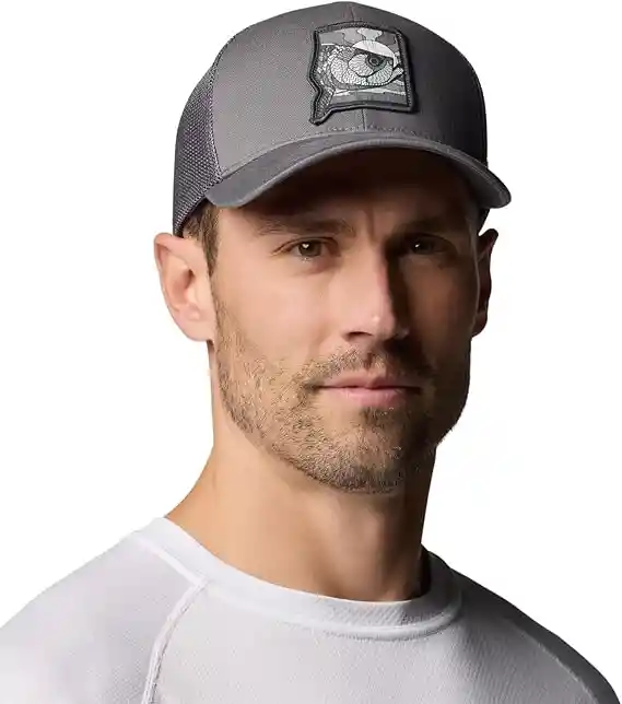 Columbia Gorra De Malla Pfg Patch, Gris Ciudad/peces Al