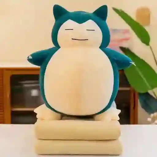 Cojín Tipo Peluche + Cobija Snorlax Pokémon