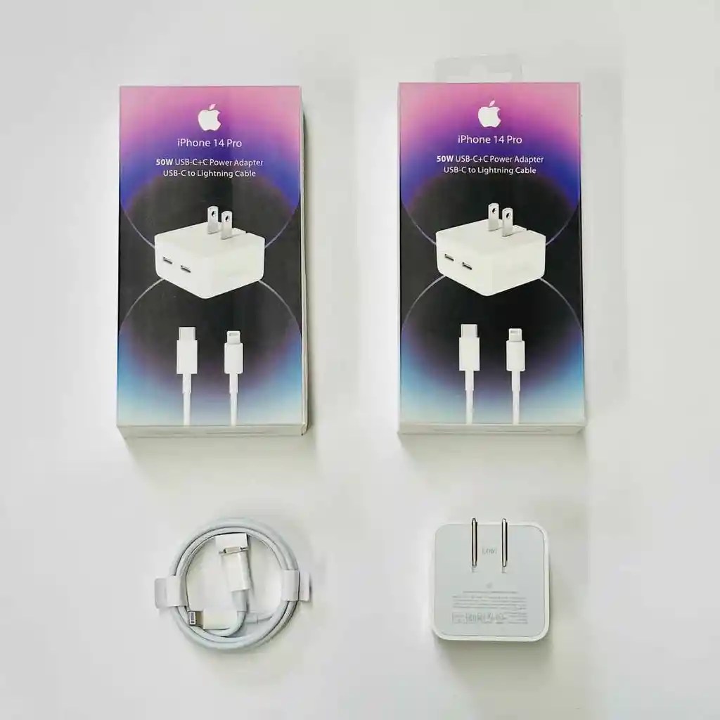 Cargador Rápido 50w Para Iphone Con Doble Puerto