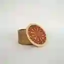 Caja Cilindrica De Madera Grande Roja