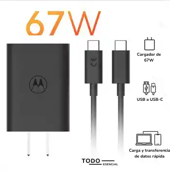 Cargador Motorola Cable + Cubo 67w Turbo Power Genérico